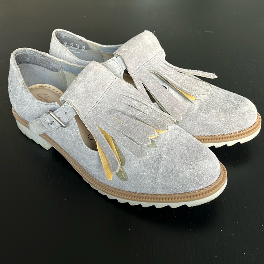 Clarks Somerset Griffin suede ladies shoes size 9.5 used